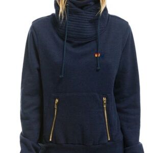 Aviator Nation Navy Ninja Hoodie with Gold Zippers